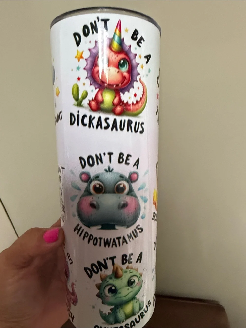 Never used-Funny, profanity laced tumbler.